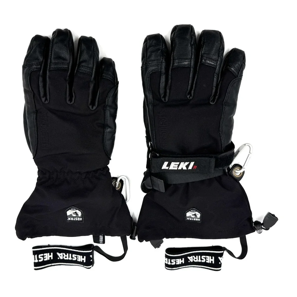 Hestra Gore-Tex XCR Insulated Ski Gloves Men's Size 10 Black Leather Palm